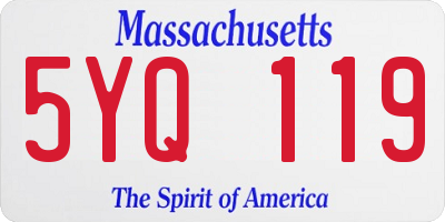 MA license plate 5YQ119