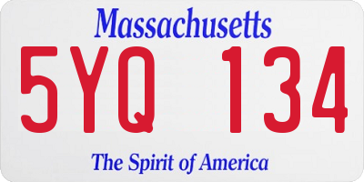 MA license plate 5YQ134