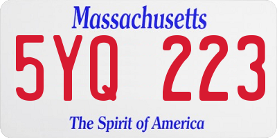 MA license plate 5YQ223