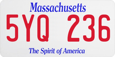 MA license plate 5YQ236