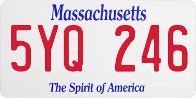 MA license plate 5YQ246