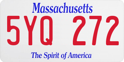 MA license plate 5YQ272