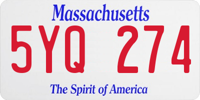 MA license plate 5YQ274