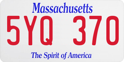 MA license plate 5YQ370