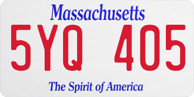 MA license plate 5YQ405