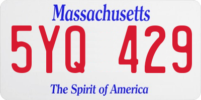 MA license plate 5YQ429