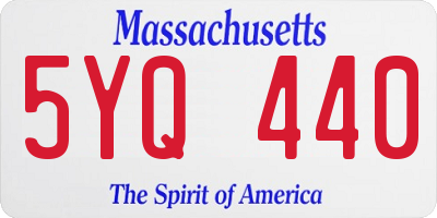 MA license plate 5YQ440