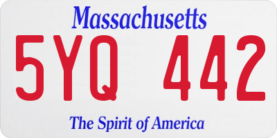 MA license plate 5YQ442