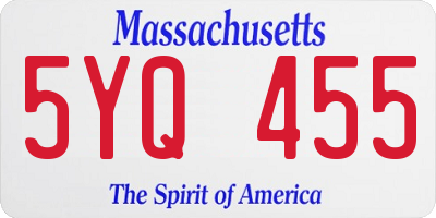 MA license plate 5YQ455