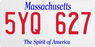 MA license plate 5YQ627