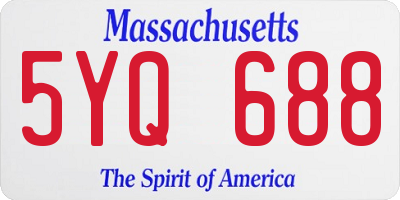 MA license plate 5YQ688