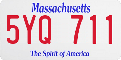 MA license plate 5YQ711
