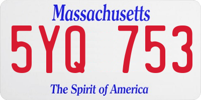 MA license plate 5YQ753