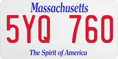 MA license plate 5YQ760