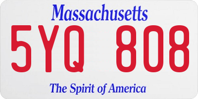 MA license plate 5YQ808