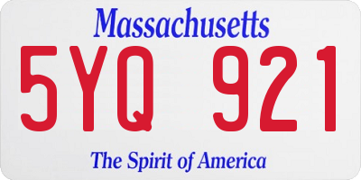 MA license plate 5YQ921