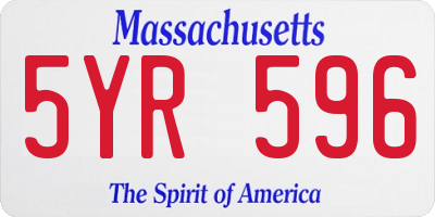 MA license plate 5YR596
