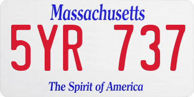 MA license plate 5YR737