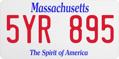 MA license plate 5YR895