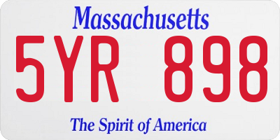 MA license plate 5YR898