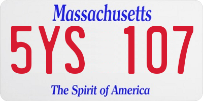 MA license plate 5YS107