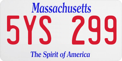 MA license plate 5YS299
