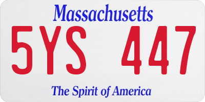 MA license plate 5YS447
