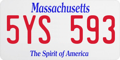 MA license plate 5YS593