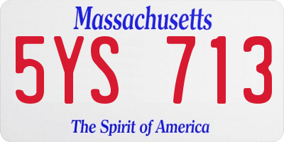 MA license plate 5YS713