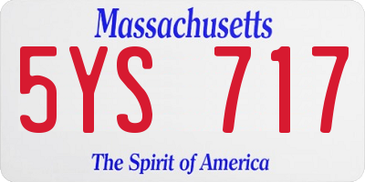 MA license plate 5YS717