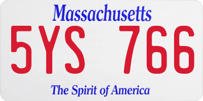 MA license plate 5YS766
