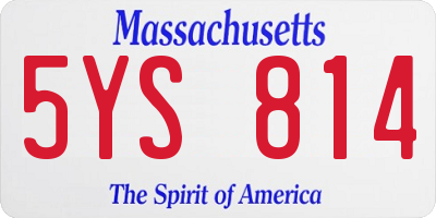 MA license plate 5YS814