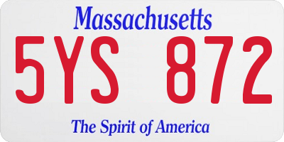 MA license plate 5YS872