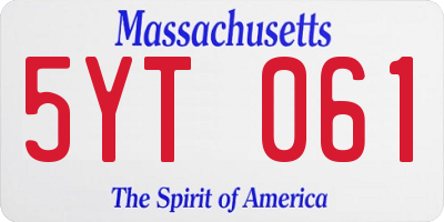 MA license plate 5YT061