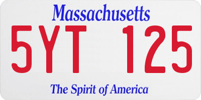 MA license plate 5YT125