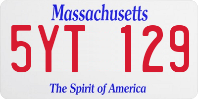 MA license plate 5YT129