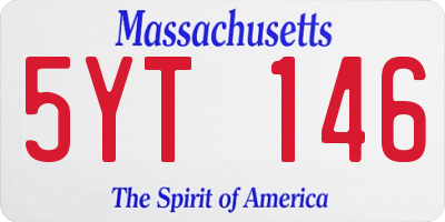MA license plate 5YT146