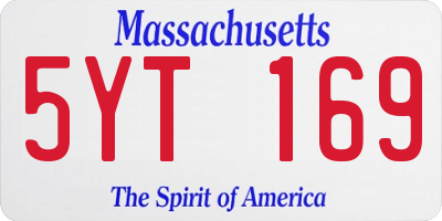 MA license plate 5YT169