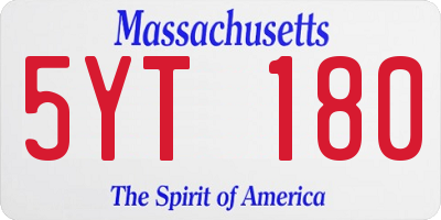 MA license plate 5YT180