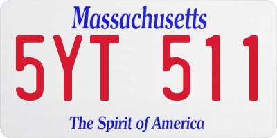 MA license plate 5YT511