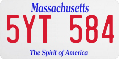 MA license plate 5YT584