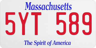 MA license plate 5YT589