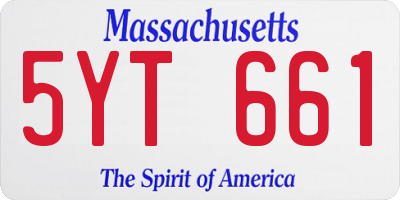 MA license plate 5YT661
