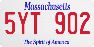 MA license plate 5YT902