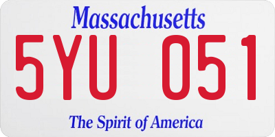 MA license plate 5YU051