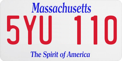 MA license plate 5YU110