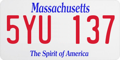 MA license plate 5YU137