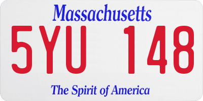 MA license plate 5YU148