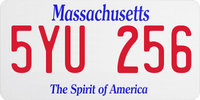 MA license plate 5YU256