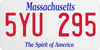 MA license plate 5YU295